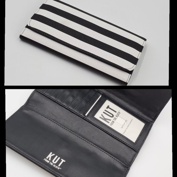 Kut from the Kloth Handbags - Kut from the Kloth Black & White striped wallet